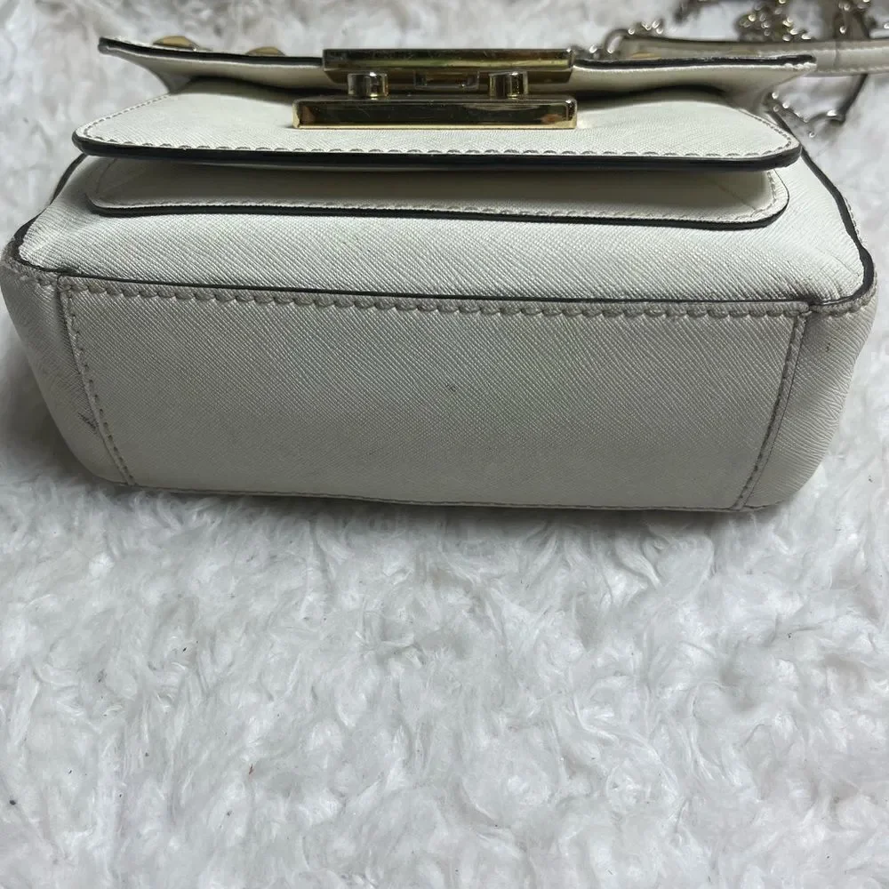 Michael Kors leather off white studded sloan shoulder bag gold tone Hard…